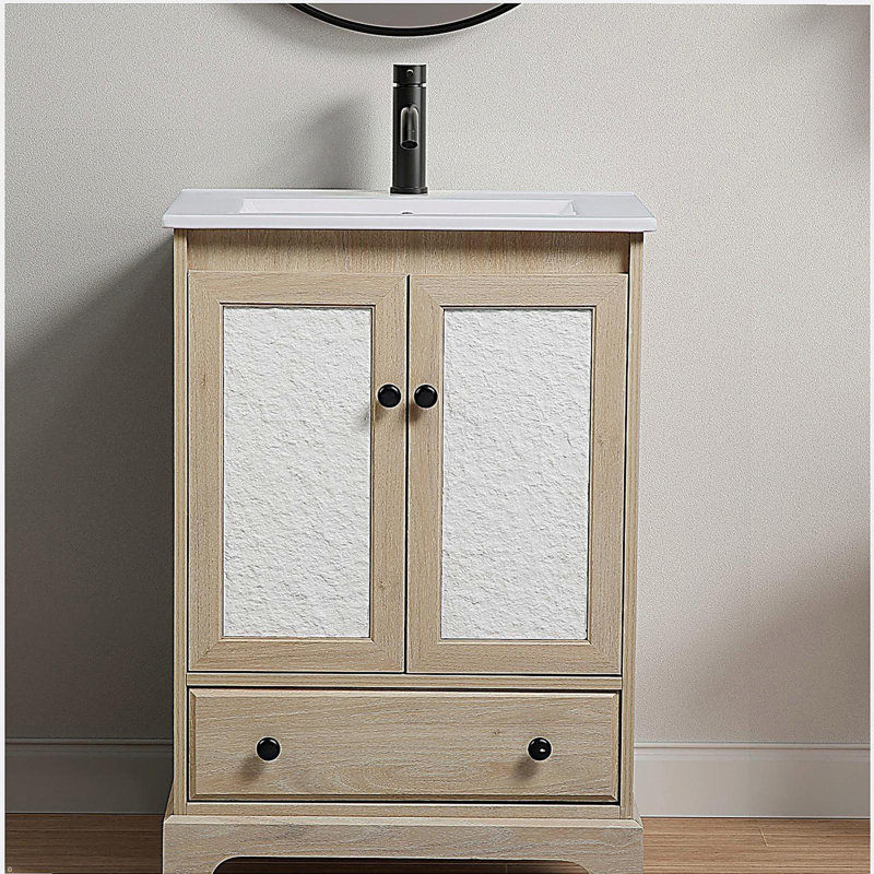 Base de meuble-lavabo en bois prêt à assembler avec meuble-lavabo 24 po de largeur sans lavabo