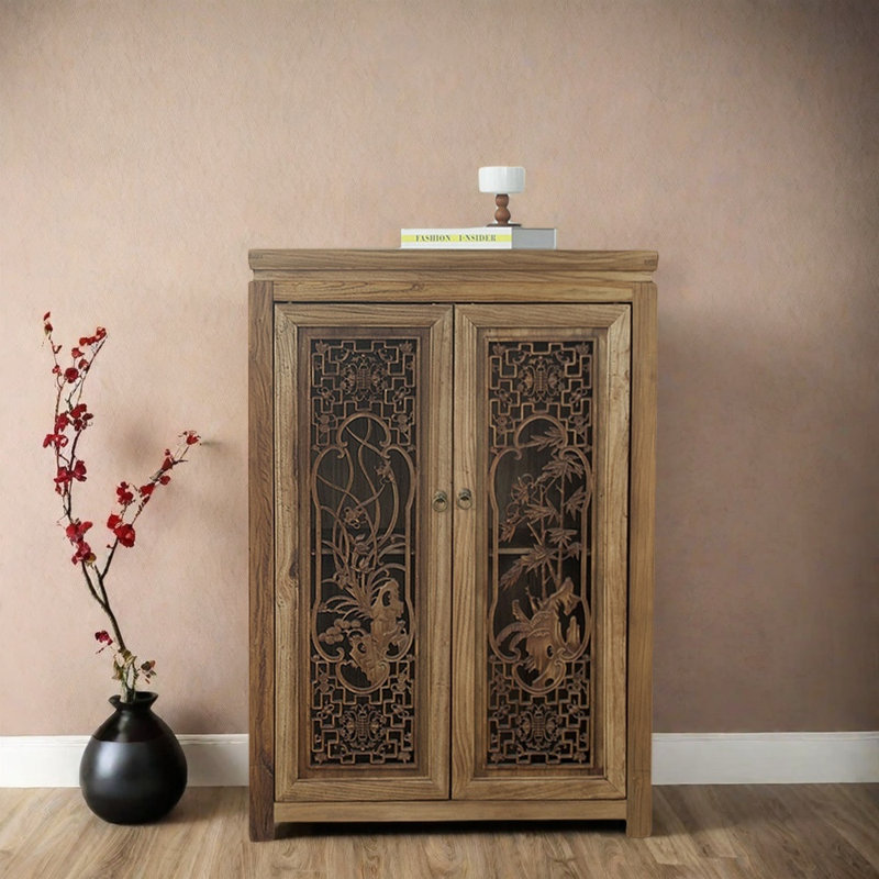 Armoire d'entrée en orme massif