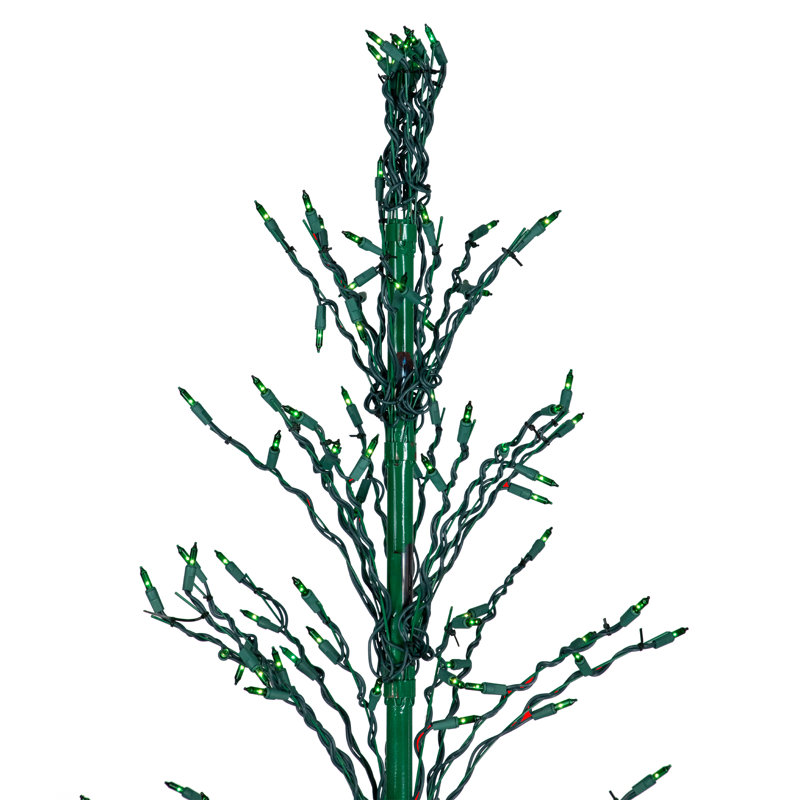 Arbre de Noël pré-éclairé vert cascade, H 6 pi