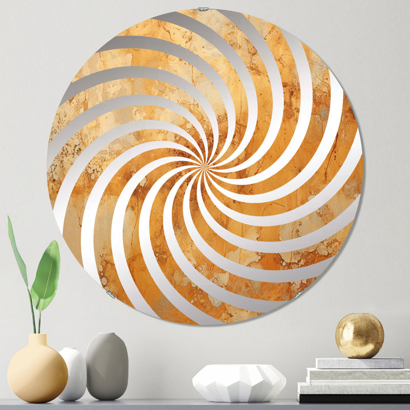 Champagne couleur terroirs liquides Art - Miroir décoratif Vortex MIR108235 C, 23,6 po x 23,6 po