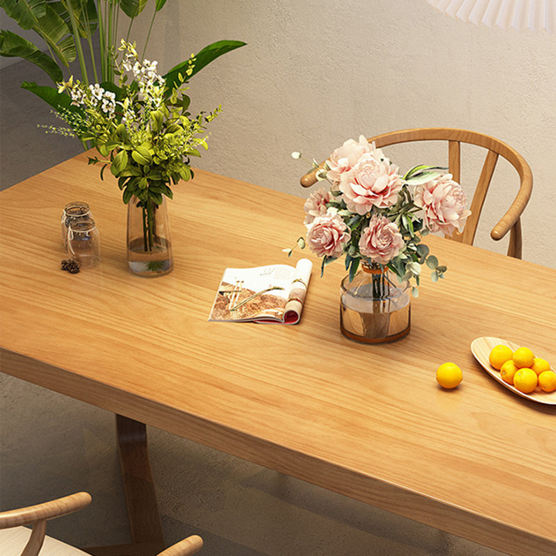 American style retro solid wood dining table set, 29.50" H x 70.80" L x 31.40" W
