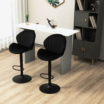2 pièces réglables, dossier et repose-pieds inclus, hauteur de comptoir noire pour tabourets de bar de cuisine 2, avec repose-pieds,