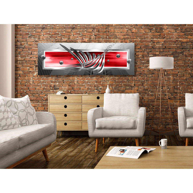 " Silver Wings Narrow Red ", 18" H x 53" W x 0.7" D