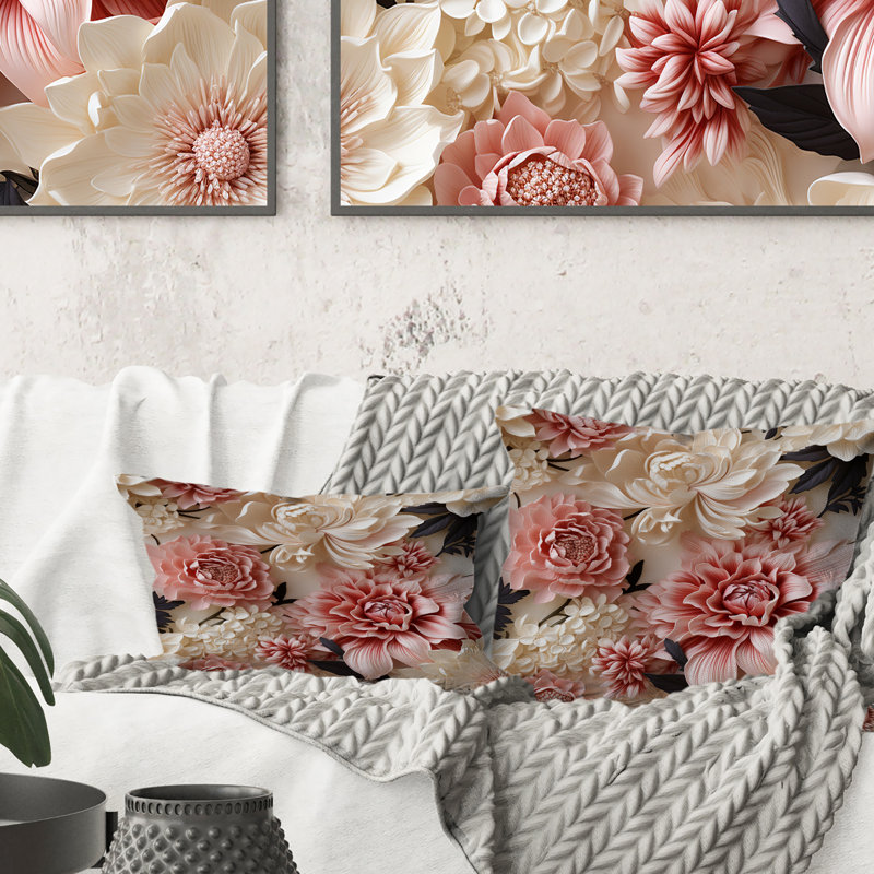 Collage de pivoines roses et blanches délicates - imprimé floral