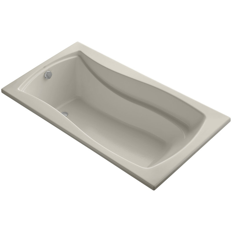 Mariposa Vibracoustic 66" x 36" Soaking Bathtub, Banc de sable