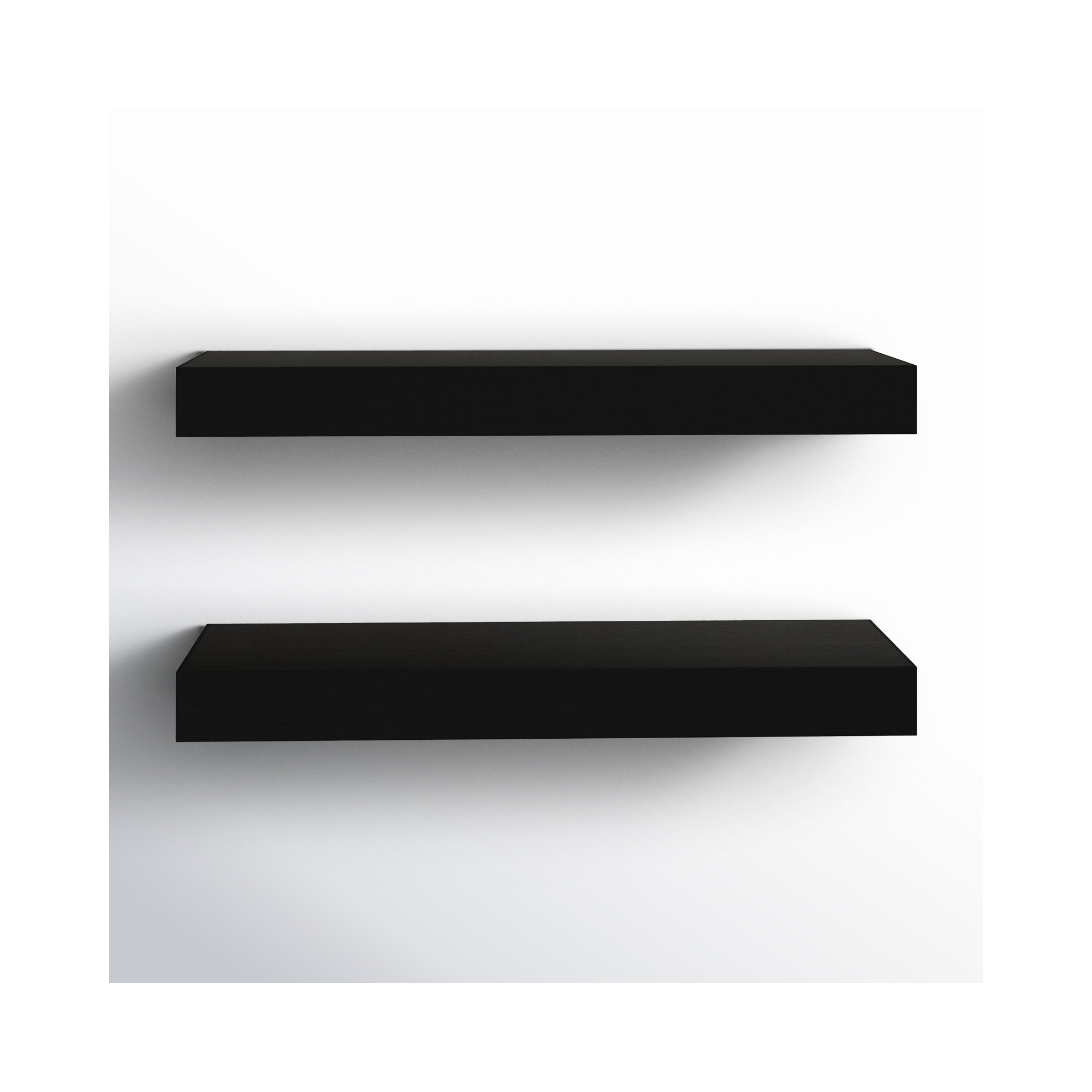 Jeremiah 2 Piece Picture Ledge Wall Shelf, 1.5" H x 22" W x 6" D, Black