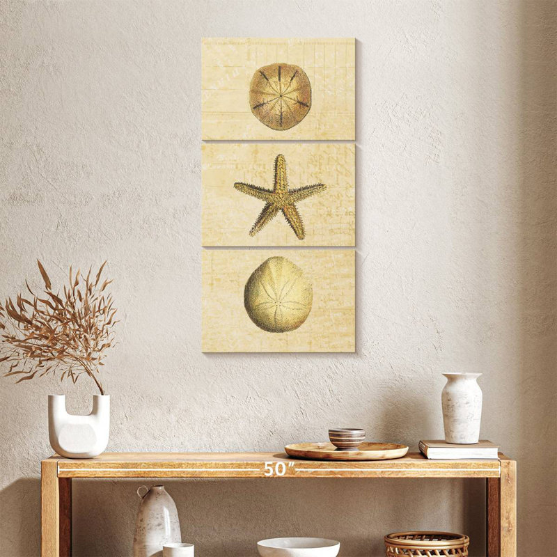 Coquillages au bord de mer, H 38 po x l 18 po
