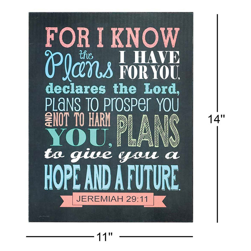 Wall Plaque I Know Plans Jer.29:11 11x14