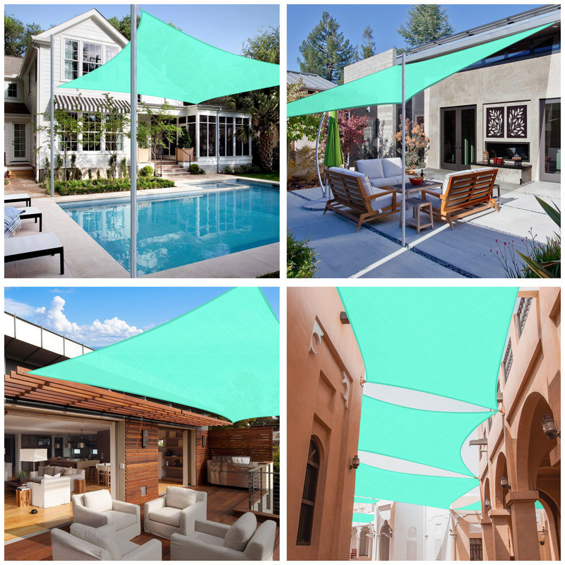 Pearl Aqua 12' x 16' HDPE Rectangle Sun Shade Sail Canopy