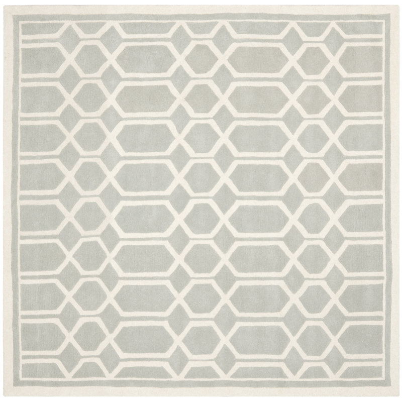Tapis en laine touffeté à la main Swallow, Carré 5 pi