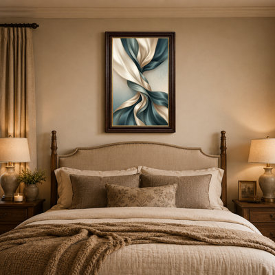 Art mural sur toile avec rubans en tissu