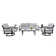 6 Piese Outdoor Conversation Set With 360° Swivel Chairs, Bench Sofa, Coffee & Side Table