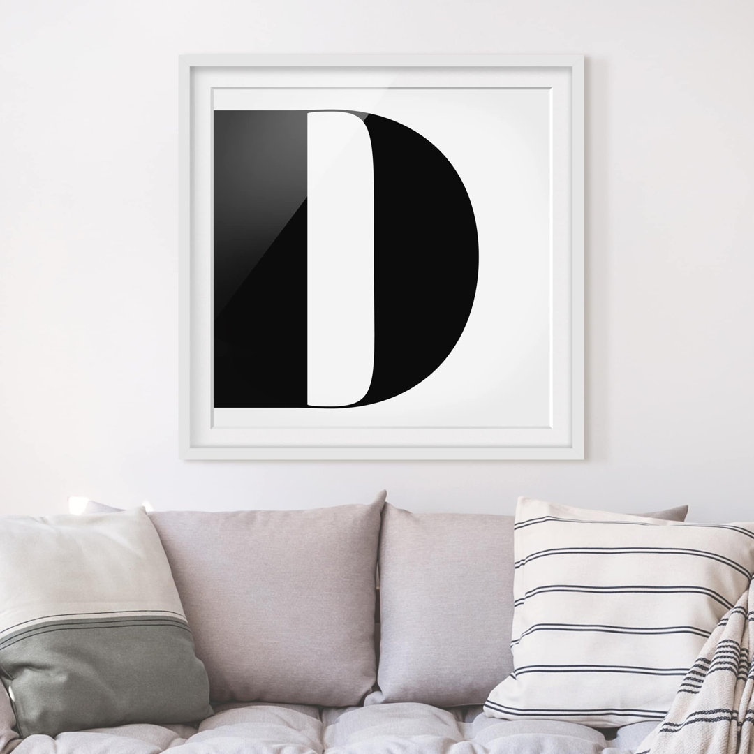 Gerahmtes Poster Roman Type Letter D