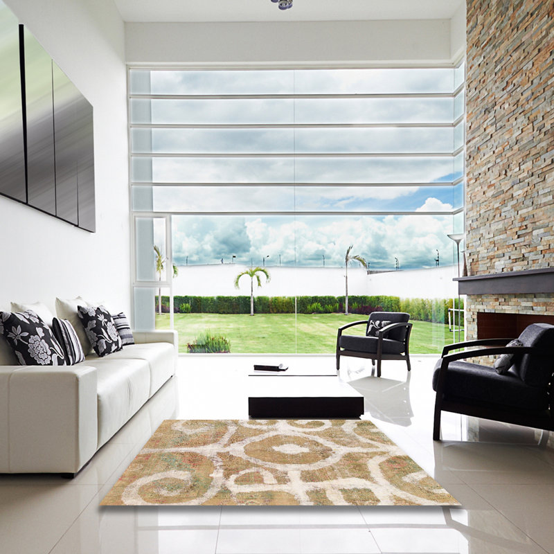 Abstract Indoor Rug, Square 5'