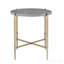 Table de bout ronde grise et champagne