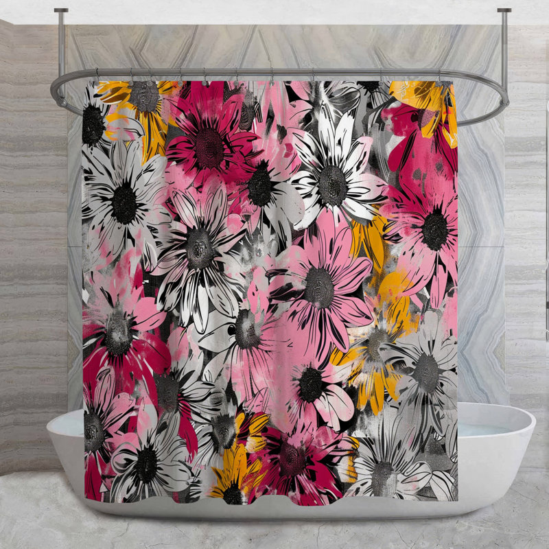 Rideau de douche Floral, H 73 po x l 70 po