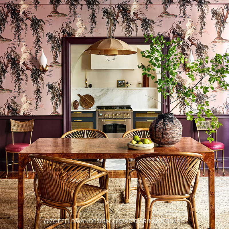 Zeus 9.84' L x 70.87" W Wallpaper Roll, Blush