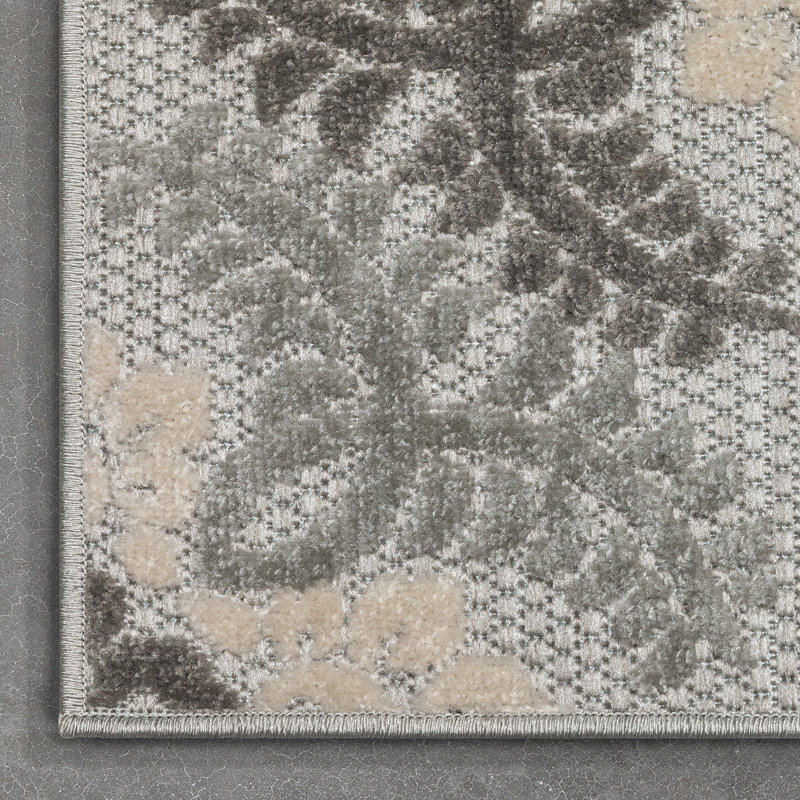 Tapis intérieur / extérieur gris Dickenson Loewy, Tapis de couloir 2 pi 7 po x 9 pi 10 po