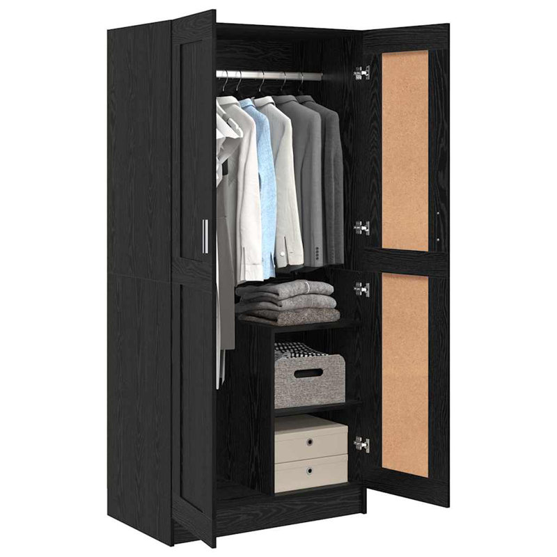 Engineered Wood Wardrobe, Black Oak