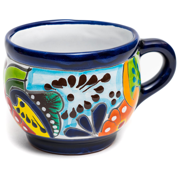 Enchanted Talavera Handmade Mexican Talavera Ceramic Large Coffee Mugs Tea  Soup Cider Hot Chocolate