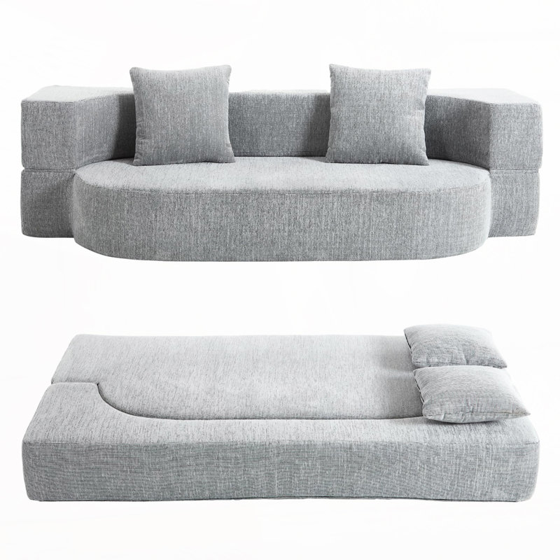 Canapé-lit pliant, futon-lit convertible avec 2 coussins
