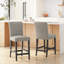 Ensemble de 2 tabourets de comptoir capitonnés contemporains en tissu, gris clair