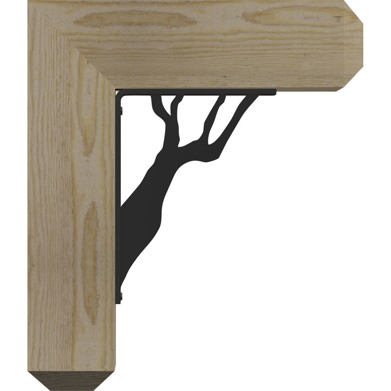 Support à barreaux simple 4 po Damon, H 12 po x P 9 1/2 po, Sapin de Douglas de l 3 1/2 po x T 2 po (lisse)