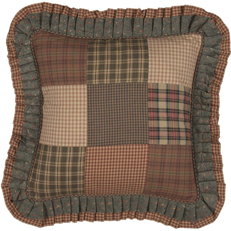 Crosswoods Patchwork Cotton Reversible Throw Pillow