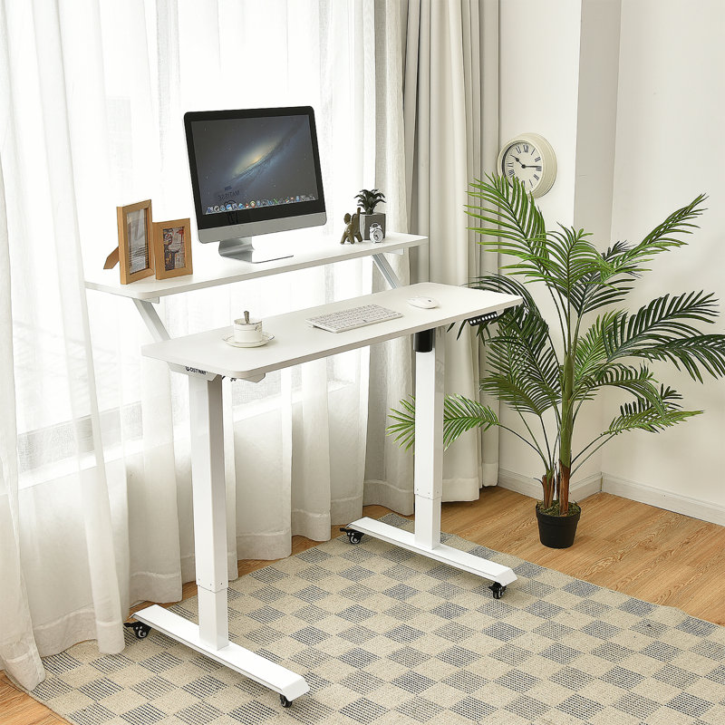 Bureau debout à hauteur ajustable Aynslie, Blanc