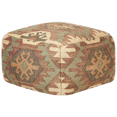 Alvie 50cm Wide Square Geometric Pouffe Ottoman