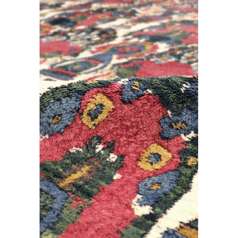 One-of-a-Kind Afshar Floral Hand-Knotted 8' 7" X 11' 8" Wool Multi Area Rug