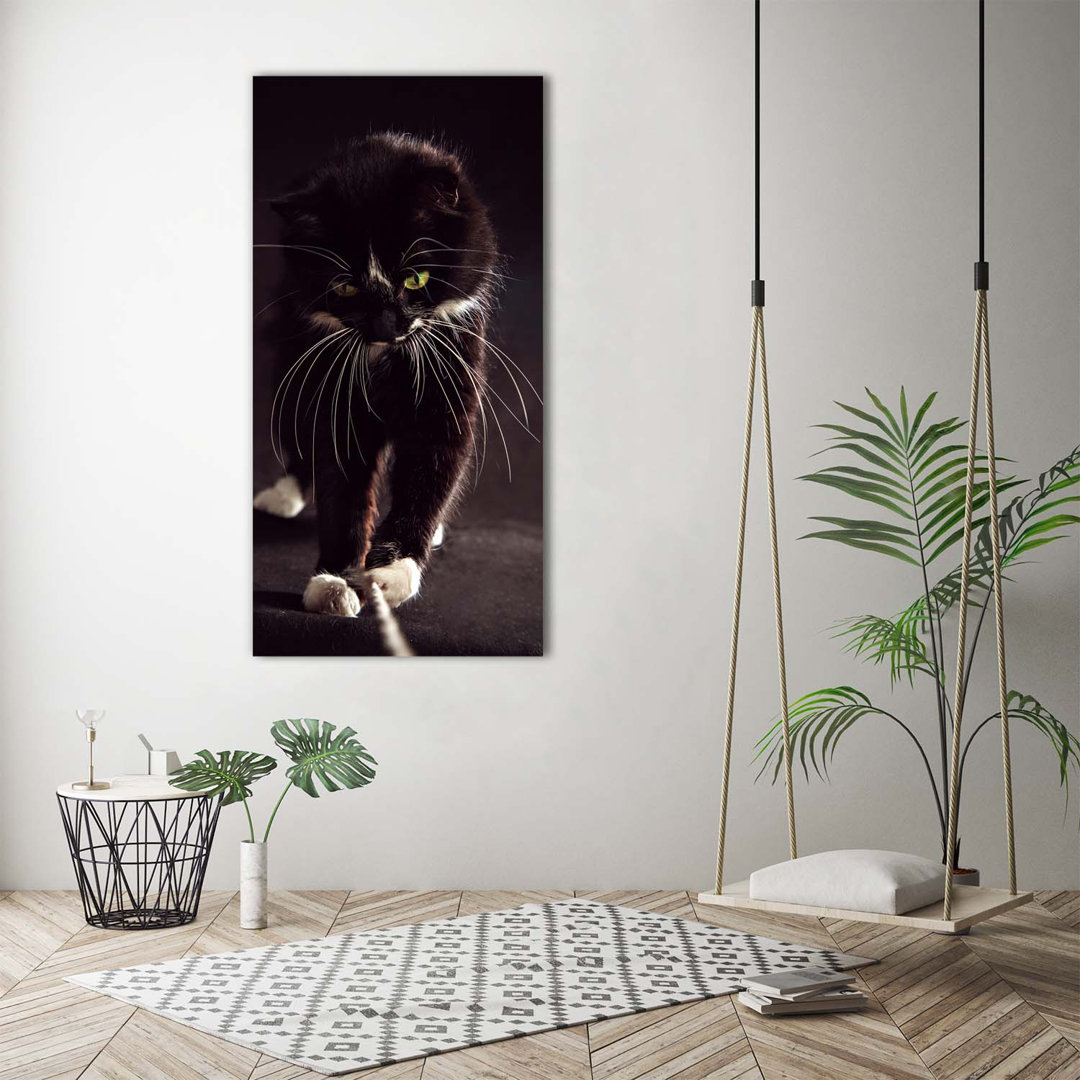 Schwarze Katze - Kunstdrucke auf Segeltuch