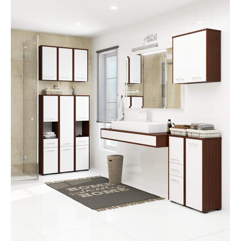 Floreta Linen Cabinet, Wenge/White