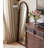 American-Style Vintage Walnut Wood Frame Arched Full-Length Mirror