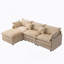 Canapé modulaire modulaire, canapé rembourré, canapé 3 places avec repose-pieds-2112789590