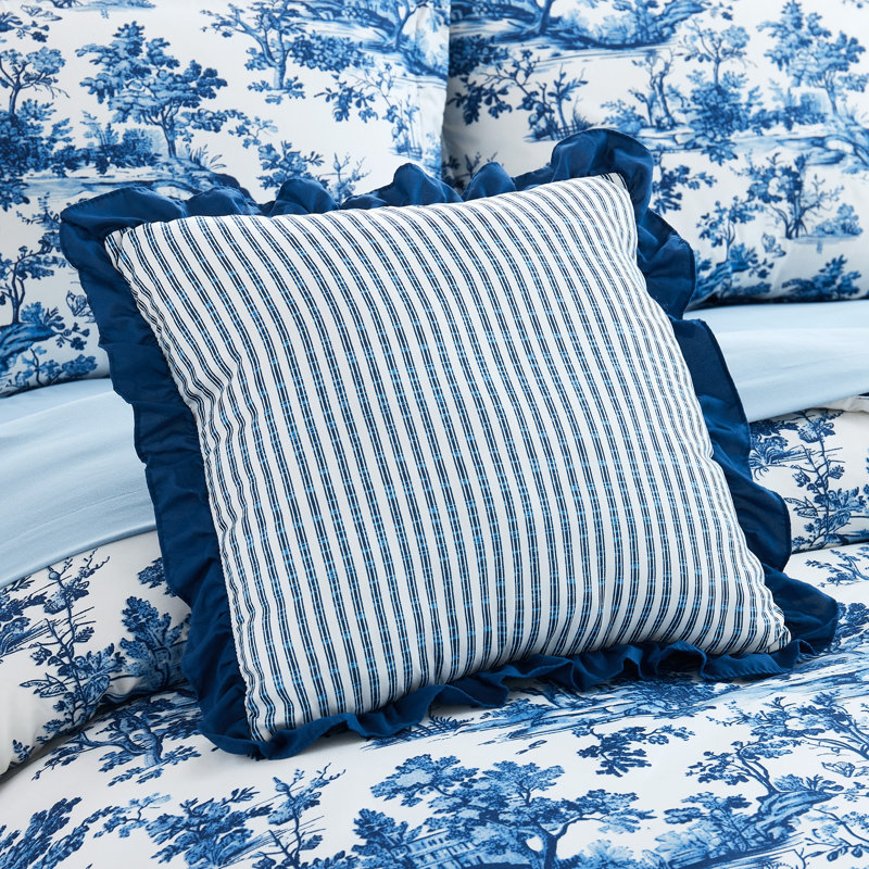 Modern Threads Printed Complete Bed Set - Shaya Toile Design, Full Comforter + 7 Additional Pieces