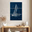 Voilier sur toile de jute bleue I-210798728
