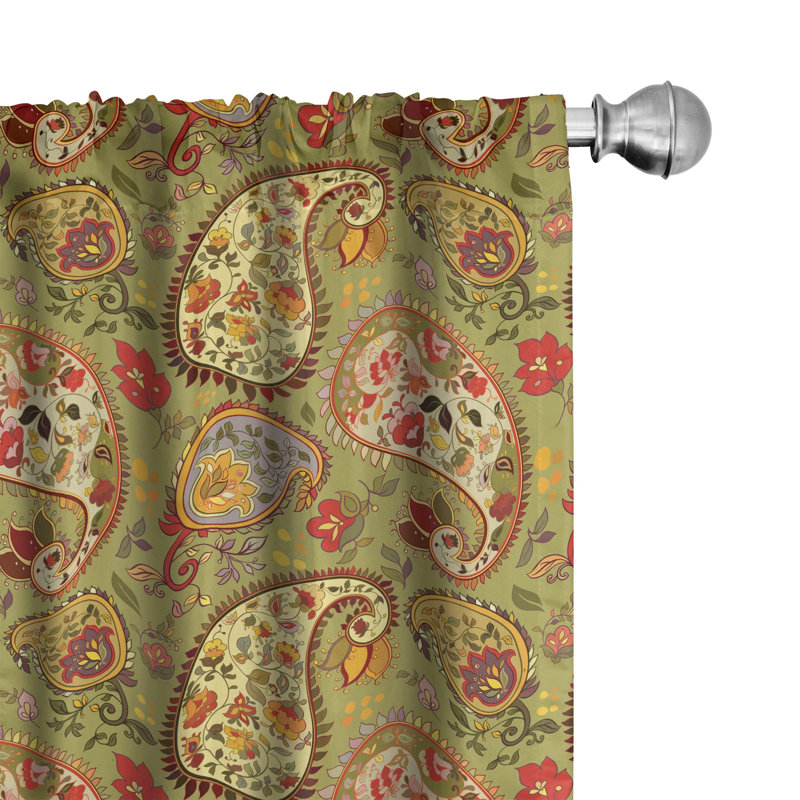 Paisley Semi-Sheer Rod Pocket Curtain Panels, 28" x 84"