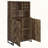 Rustic Oak Wine Cabinet with Herringbone Front and Stemware Rack