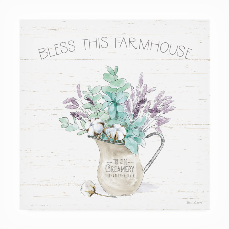 Toile d'extérieur Beth Grove «Farmhouse Cotton II», H 14 po x l 14 po x P 1,5 po