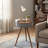 16" Modern Round Smart End Table With Bluetooth Speaker, Wireless Charging Station