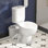 Toilette 600W Macerating 600W - Toilette deux pièces peu encombrante avec 4 entrées d'eau pour le sous-sol et les petits espaces