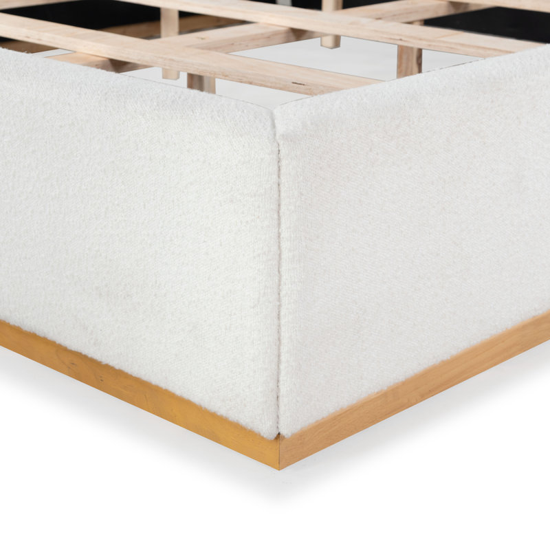 Martynia Boucle King Bed, Ivory, Queen