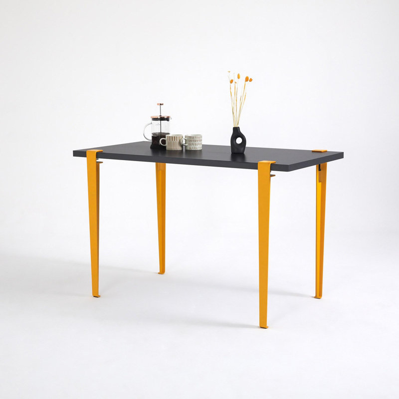 Table repas, Noir, noir, noir, noir, H 29,48 po x L 23,58 po x l 47,16 po, Jaune