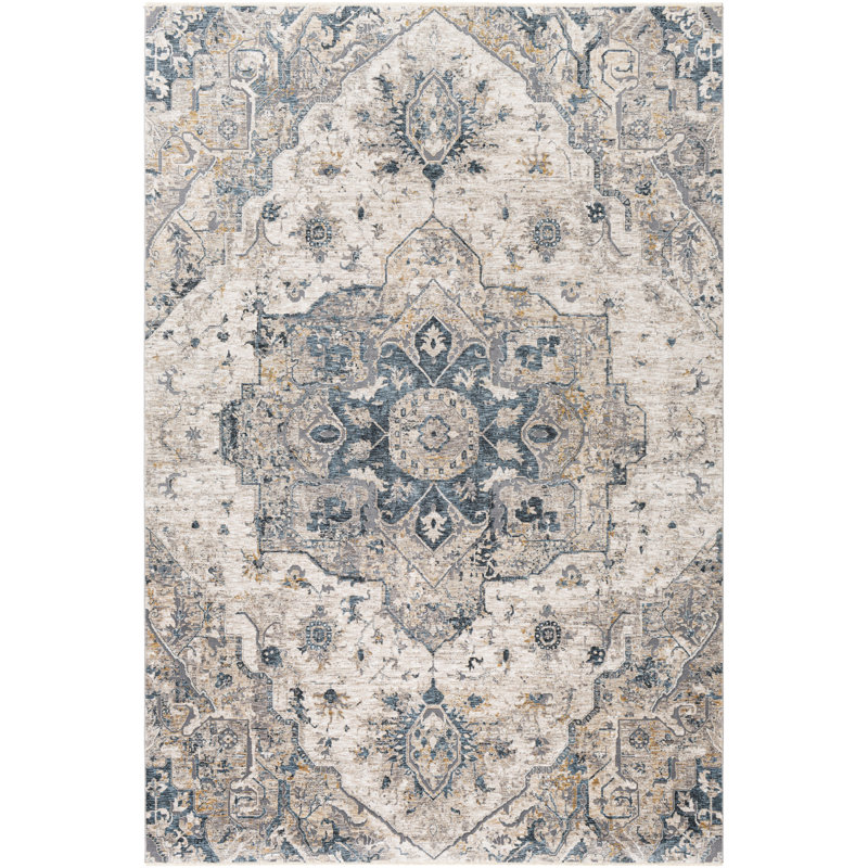 Tapis sarcelle oriental Hoxie, Rectangle de 10 pi x 14 pi