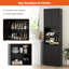 75 Inch Kitchen Pantry Cabinet Tall Cupboard With Doors And Shelves-2056773049