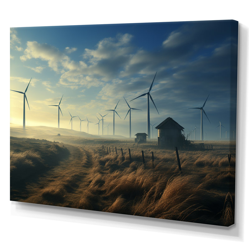 Wind Turbines Abstract Energies, reproduction d'art sur toile, 30" H x 40" W, Toile tendue