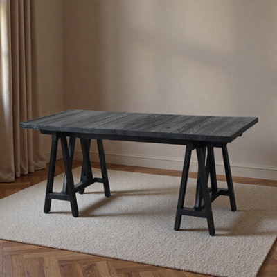 Black Large-sized Ash Wood Office Computer Desk