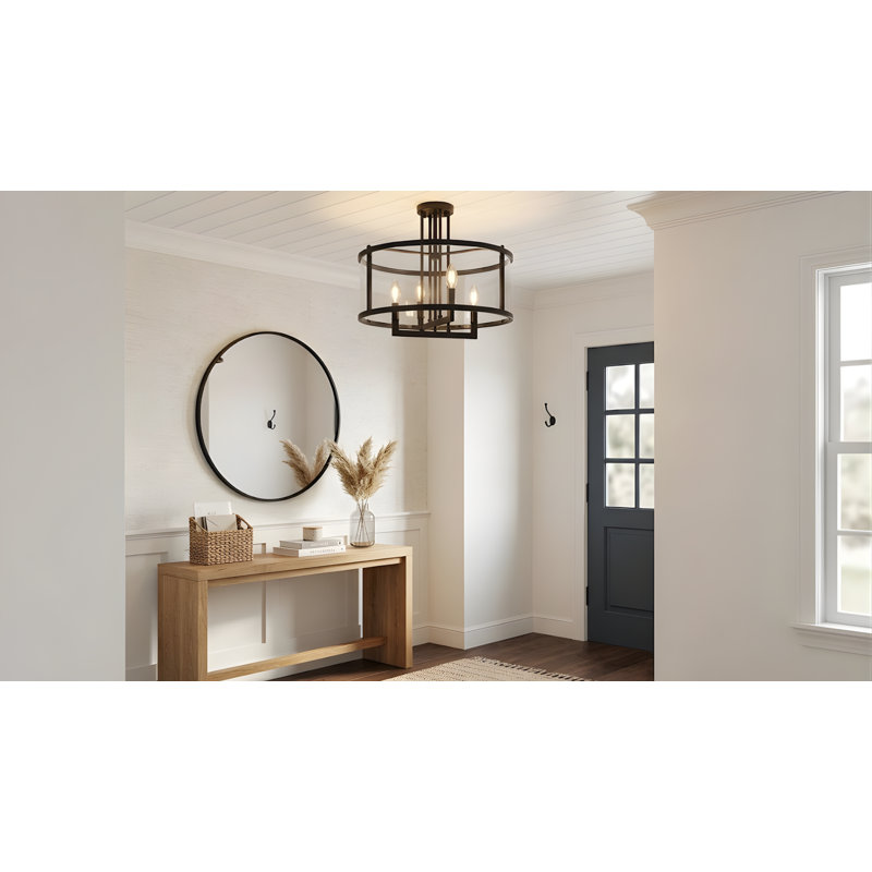 Demmi Semi Flush Mount, Black