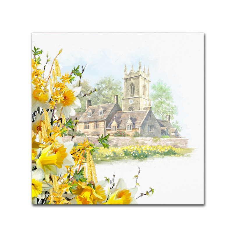 Armand 'Easter Scene' Print on Canvas, 14" H x 14" W x 2" D